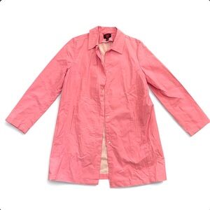 Gallery Bubblegum Pink Collared Trench Coat Size Medium